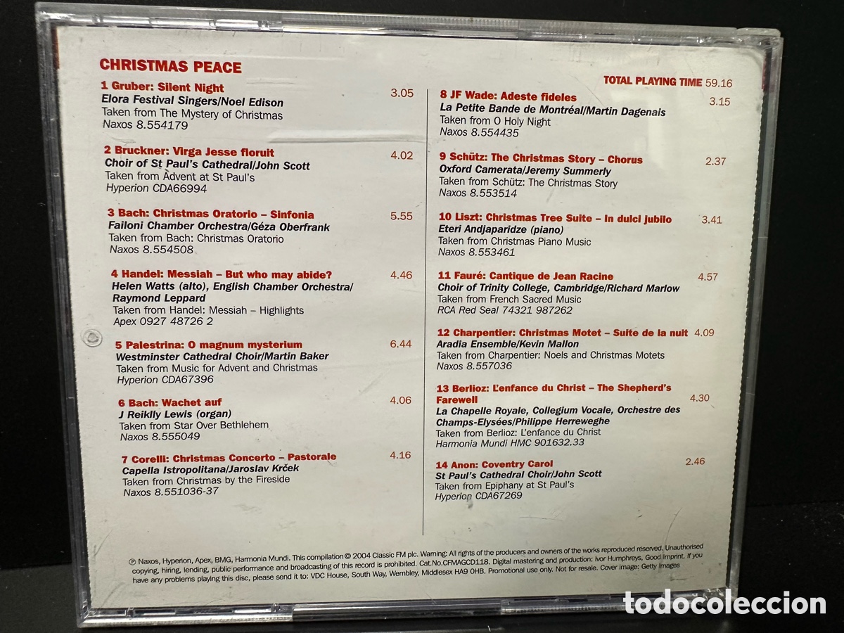 CDs de m&uacute;sica: Various - Christmas Peace (CD) - Foto 2