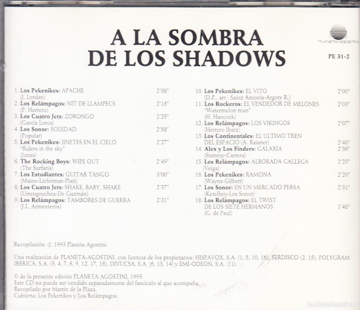 CDs de m&uacute;sica: A LA SOMBRA DE LOS SHADOWS. CD. - Foto 2