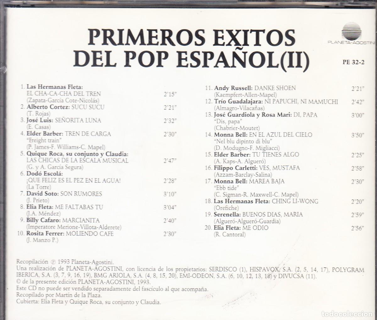 CDs de m&uacute;sica: PRIMEROS &Eacute;XITOS DEL POP ESPA&Ntilde;OL. CD. - Foto 2