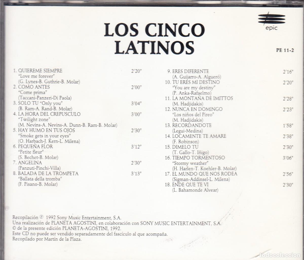 CDs de m&uacute;sica: LOS CINCO LATINOS. &Eacute;XITOS. CD. - Foto 2