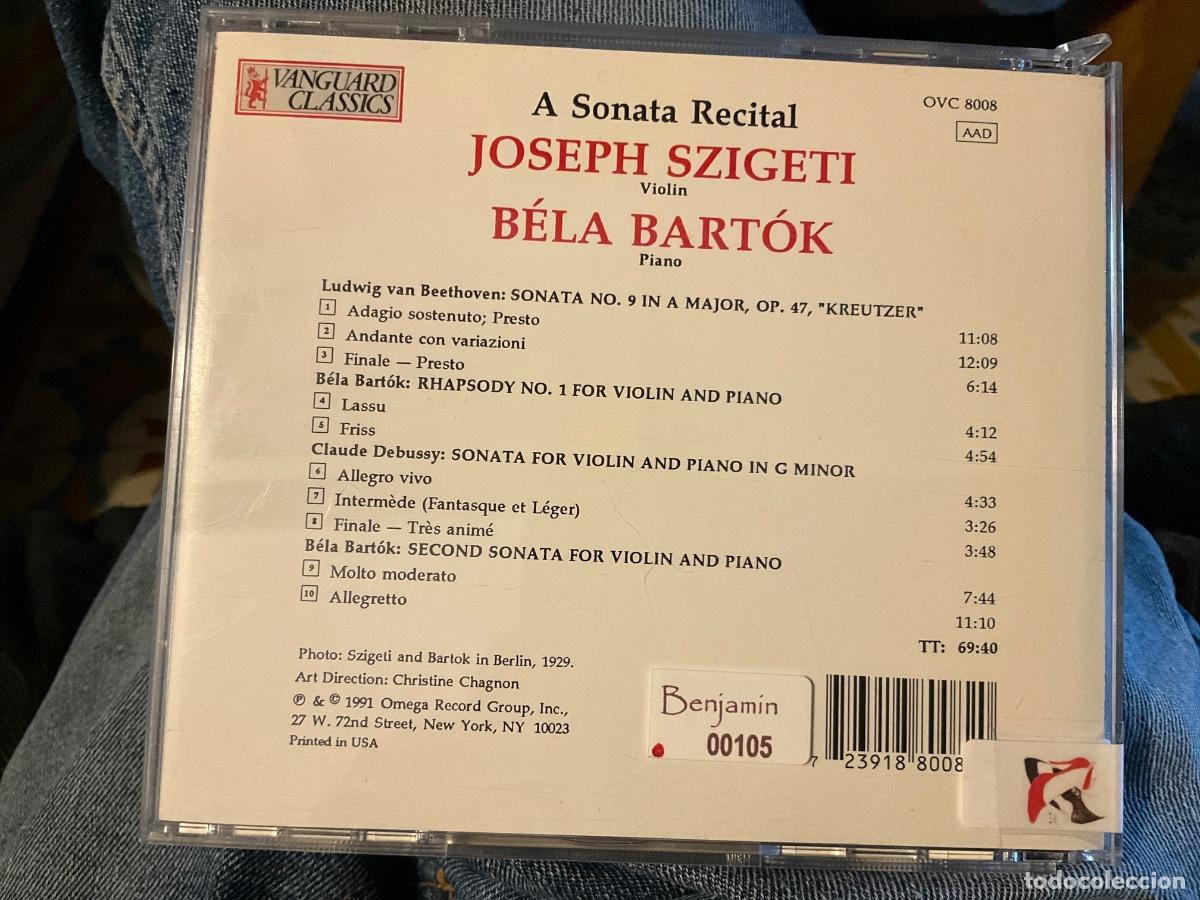 CDs de m&uacute;sica: JOSEPH SZIGETI /bethhoven / BART&Oacute;K - Foto 2