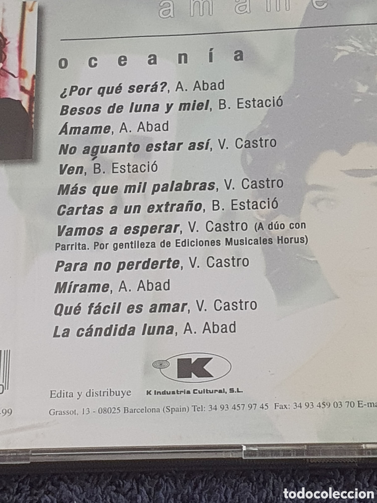 CDs de m&uacute;sica: CD37. Ocean&iacute;a - &Aacute;mame, 2000. - Foto 5