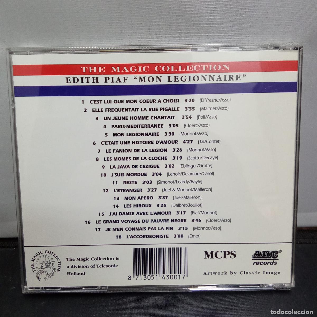 CDs de m&uacute;sica: EDITH PIAF, CD MON LEGIONNAIRE. - Foto 2