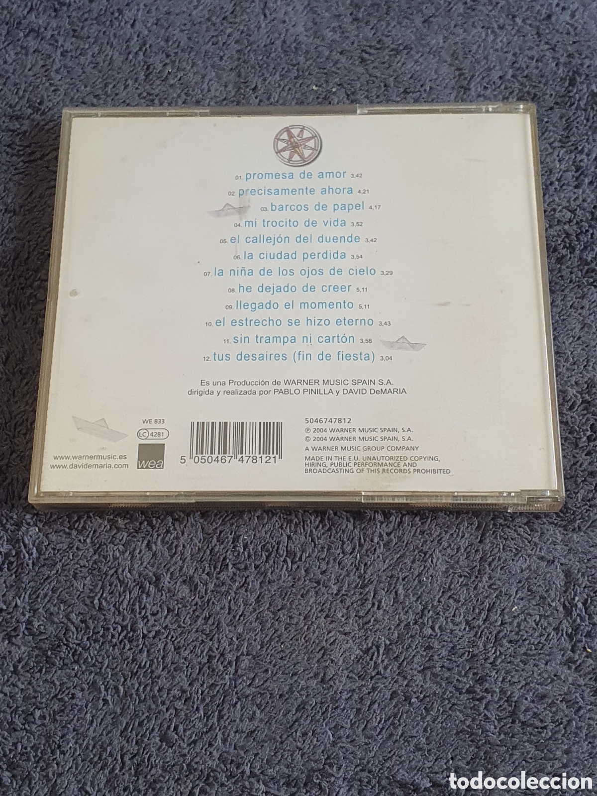 CDs de m&uacute;sica: CD37. David De Mar&iacute;a - Barcos De Papel 2004. - Foto 3