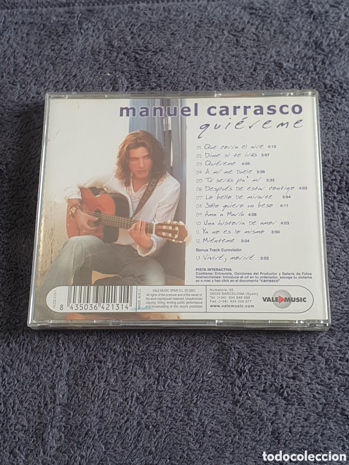 CDs de m&uacute;sica: CD37. Manuel Carrasco - Qui&eacute;reme 2003. - Foto 3