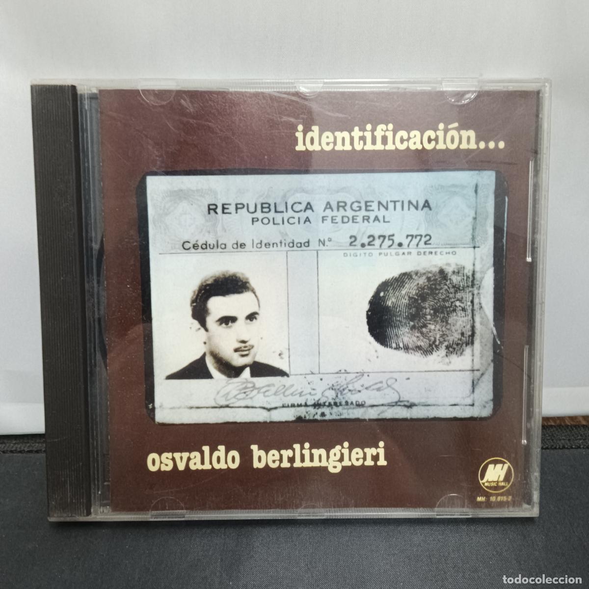 CDs de m&uacute;sica: OSVALDO BERLINGIERI, IDENTIFICACI&Oacute;N... CD - Foto 1
