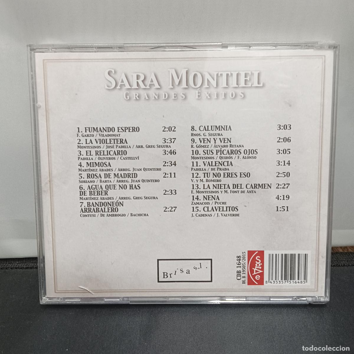 CDs de m&uacute;sica: SARA MONTIEL, GRANDES EXITOS. CD - Foto 2