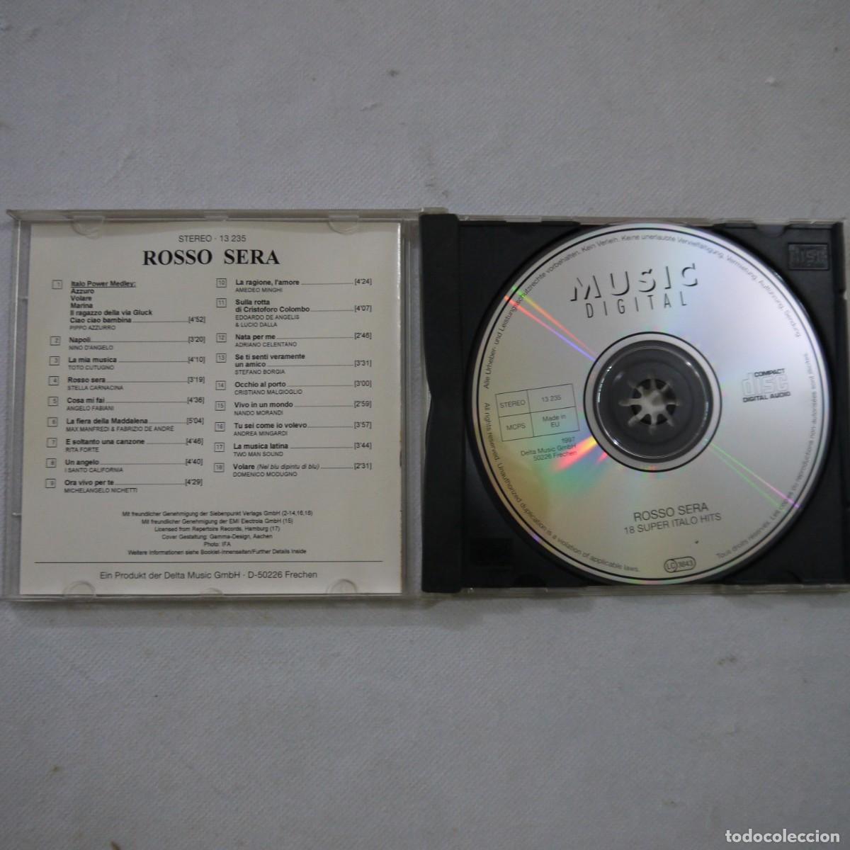 CDs de m&uacute;sica: ROSSO SERA - 18 SUPER ITALO HITS - CD - Foto 2