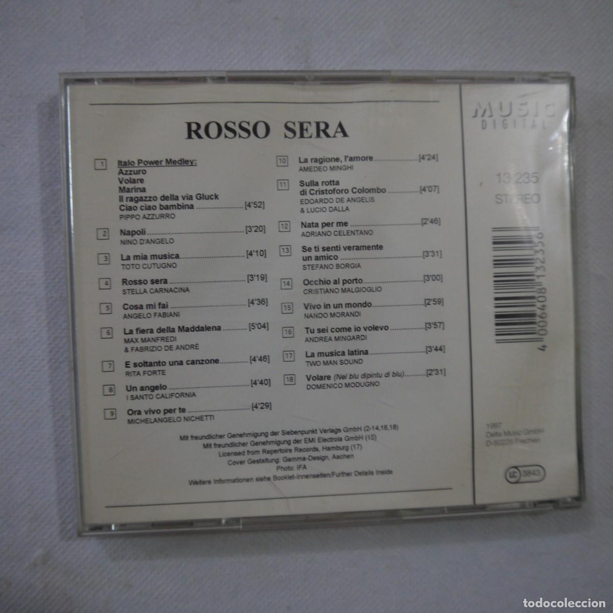 CDs de m&uacute;sica: ROSSO SERA - 18 SUPER ITALO HITS - CD - Foto 3