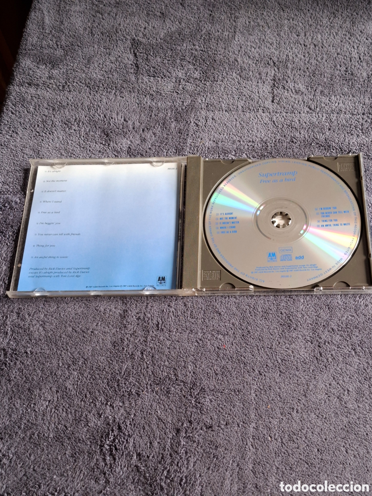 CDs de m&uacute;sica: CD38. Supertram - Free As A Bird 1987. - Foto 2
