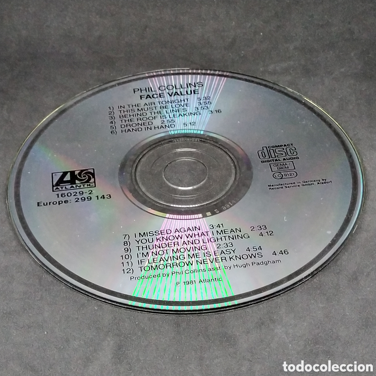 CDs de m&uacute;sica: PHIL COLLINS - FACE VALUE - 1981 - CD - DISCO VERIFICADO - Foto 6