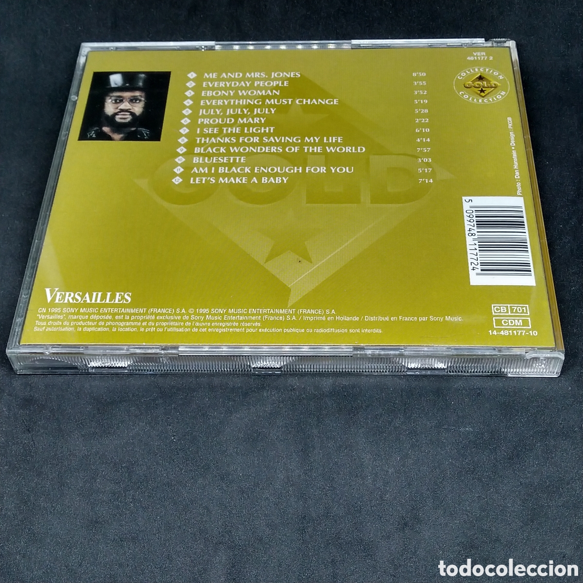 CDs de m&uacute;sica: BILLY PAUL - GOLD - CD - 1995 - DISCO VERIFICADO - Foto 2