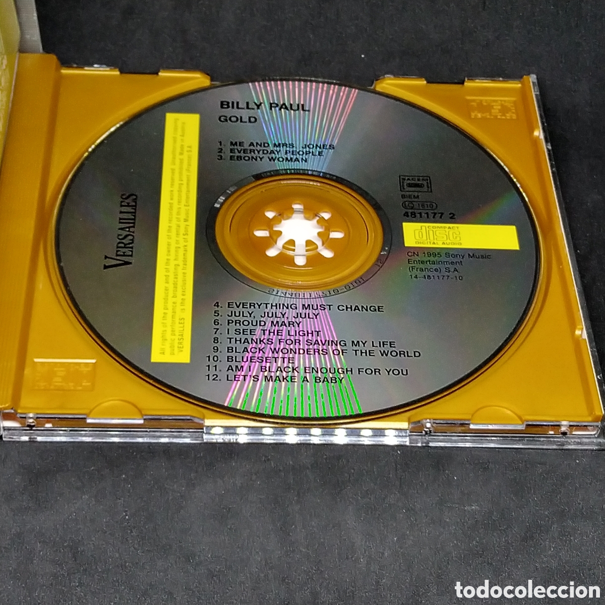 CDs de m&uacute;sica: BILLY PAUL - GOLD - CD - 1995 - DISCO VERIFICADO - Foto 6