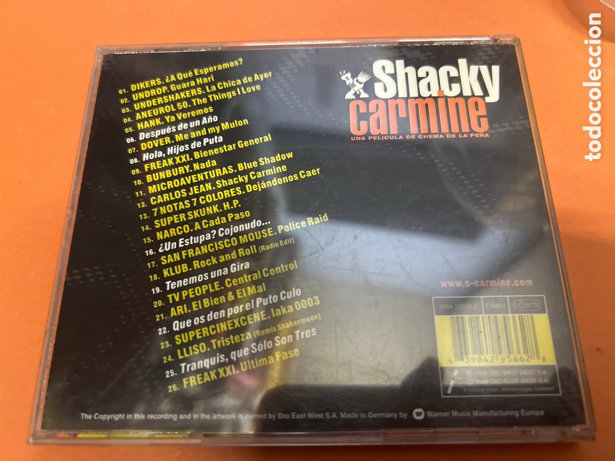 CDs de m&uacute;sica: T2/H3/68. CD BSO - SHACKY CARMINE - - Foto 2