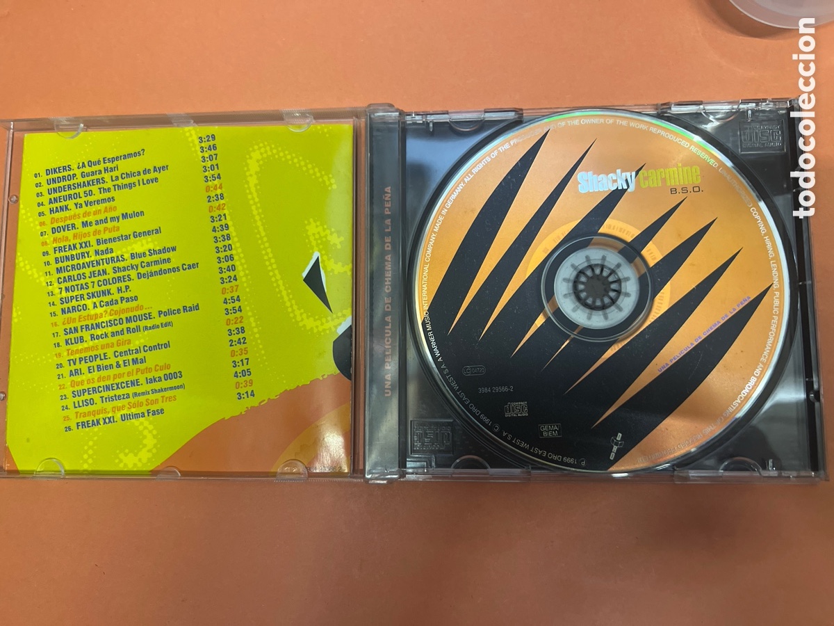 CDs de m&uacute;sica: T2/H3/68. CD BSO - SHACKY CARMINE - - Foto 3
