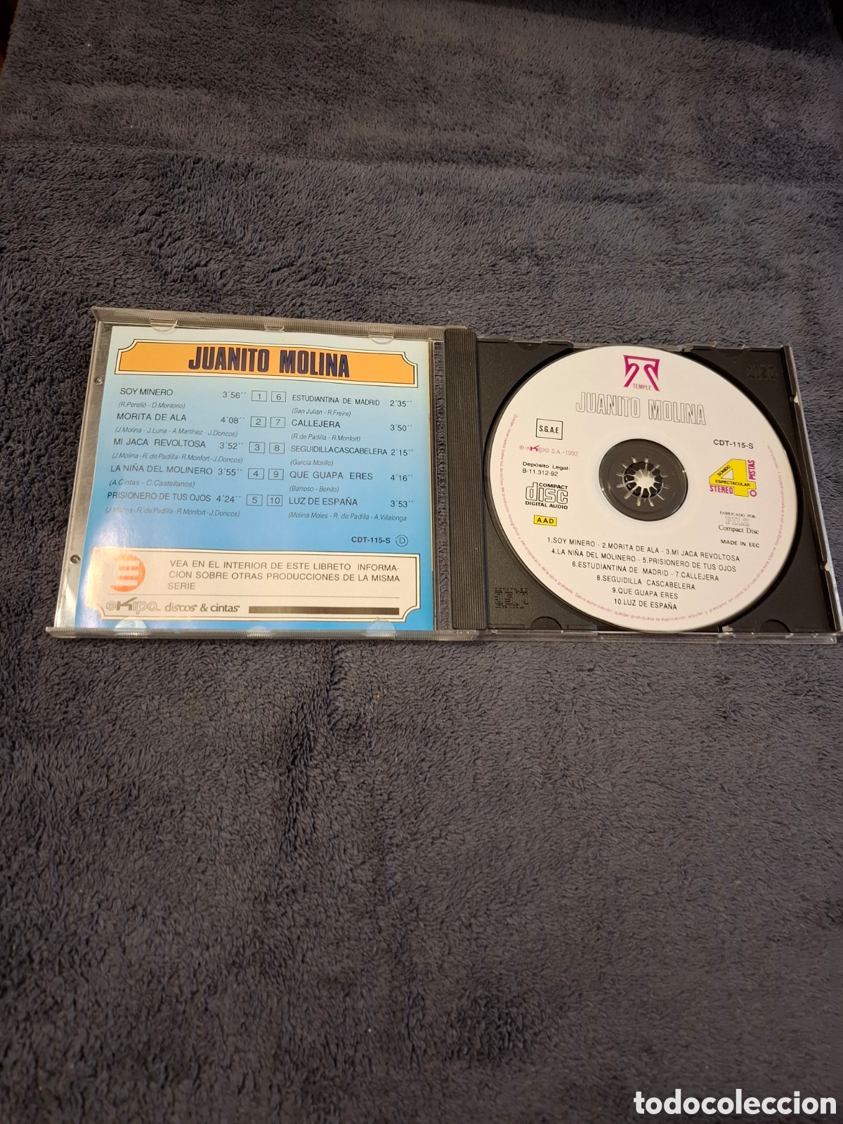 CDs de m&uacute;sica: CD41. Juanito Molina 1992. - Foto 2