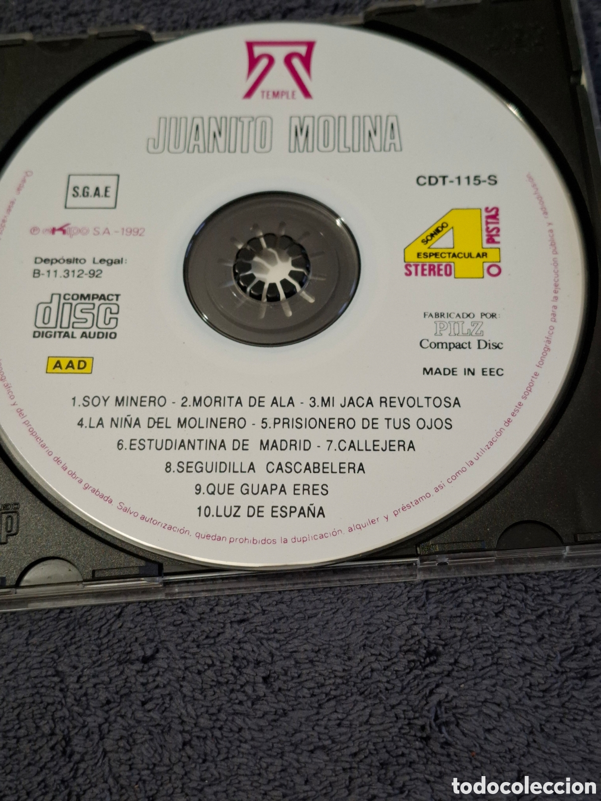 CDs de m&uacute;sica: CD41. Juanito Molina 1992. - Foto 3