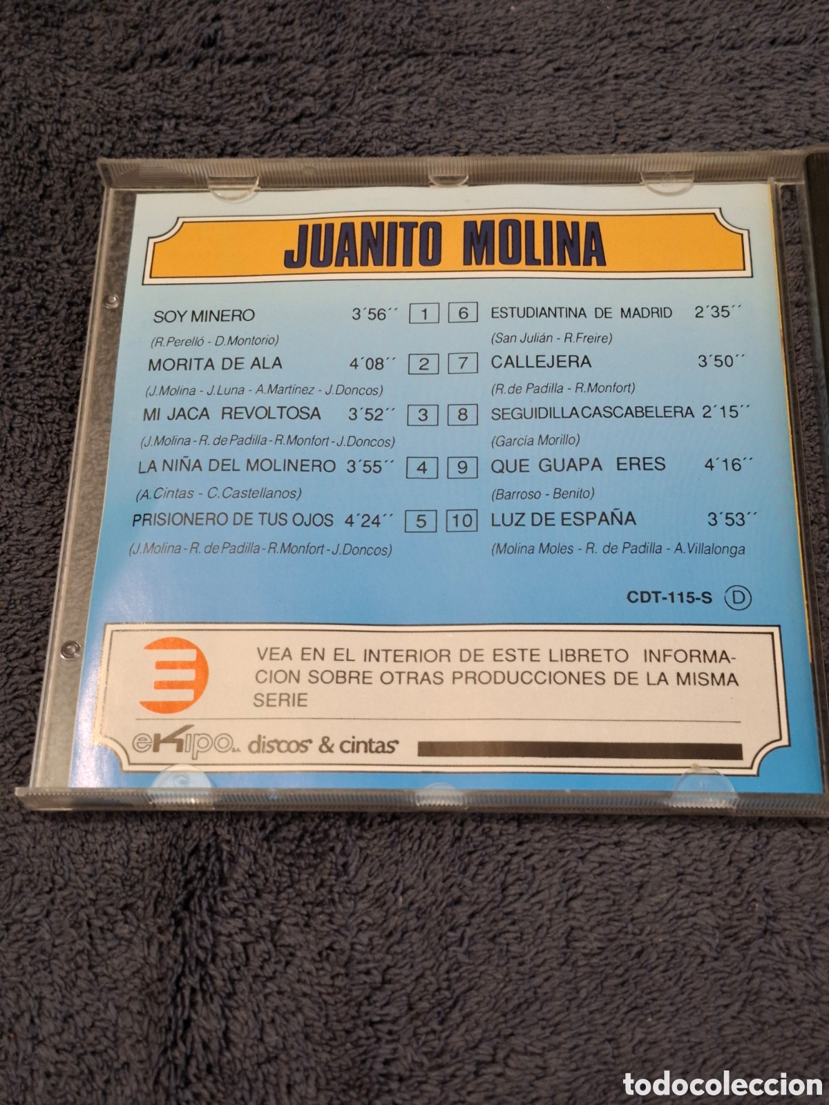 CDs de m&uacute;sica: CD41. Juanito Molina 1992. - Foto 4