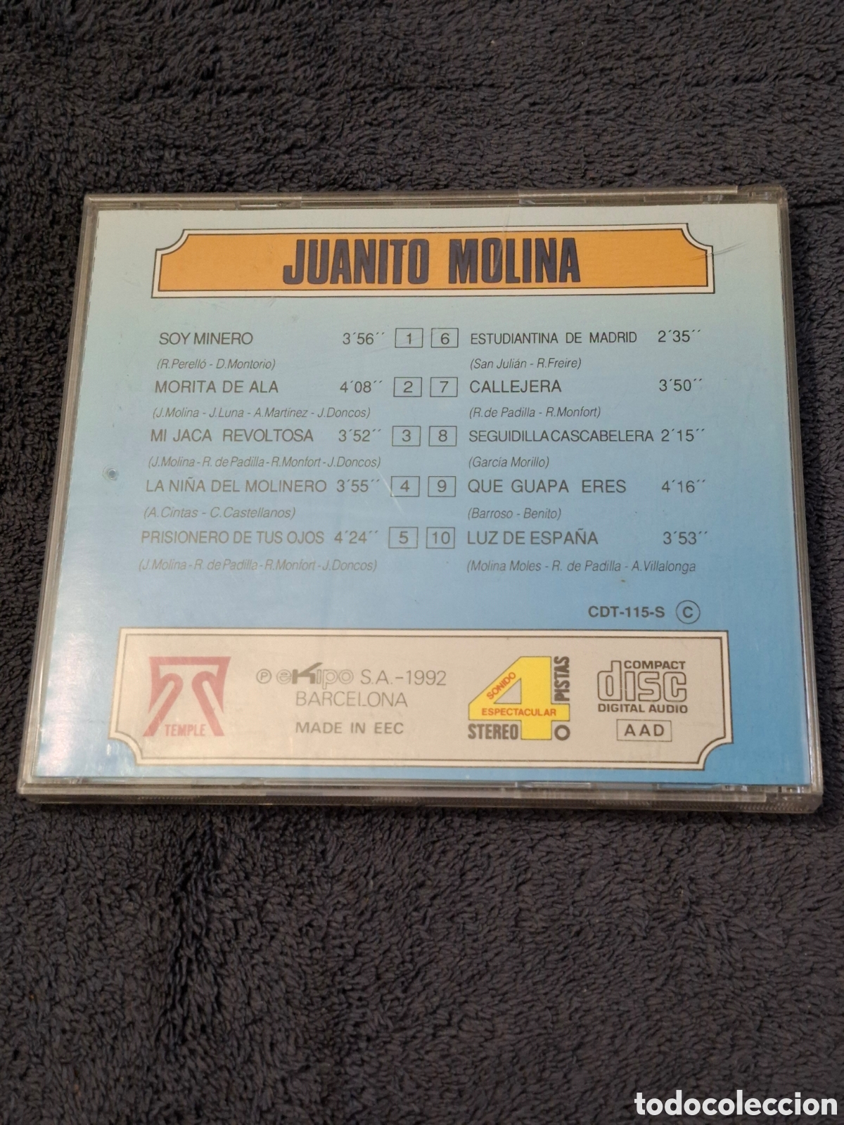 CDs de m&uacute;sica: CD41. Juanito Molina 1992. - Foto 5