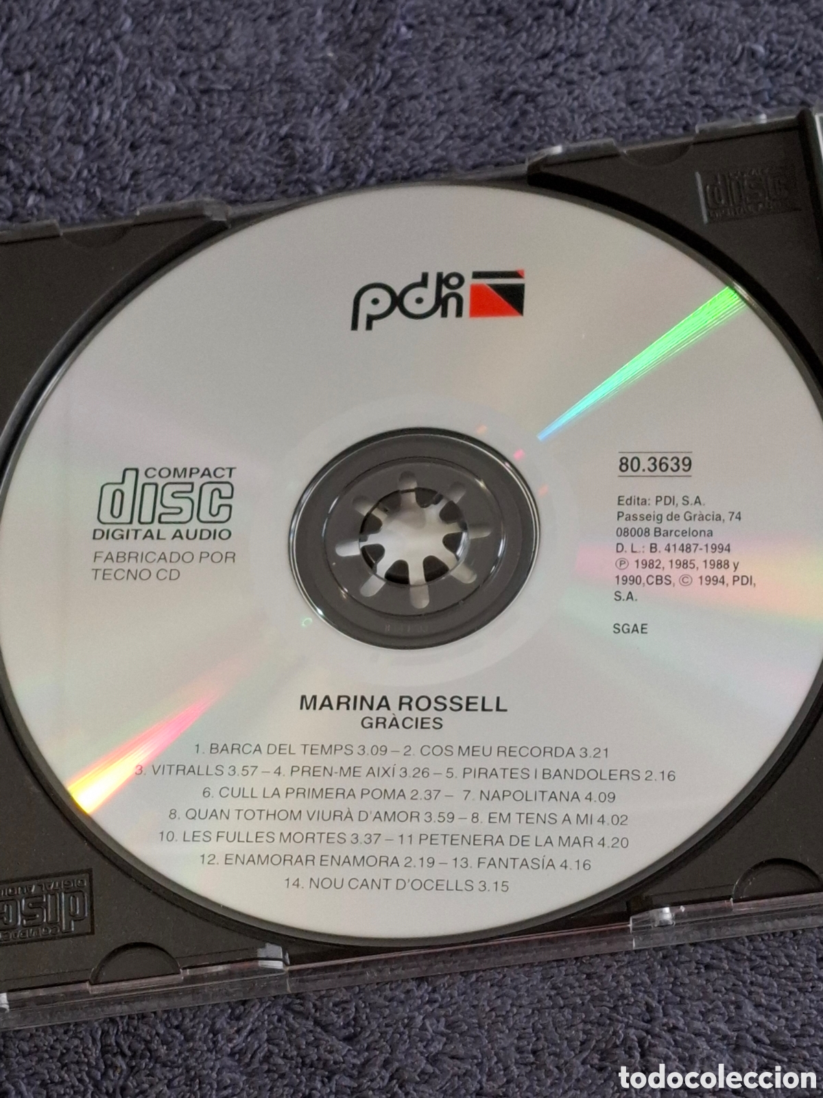 CDs de m&uacute;sica: Marina Rossell - Gr&agrave;cies, 1994. - Foto 3