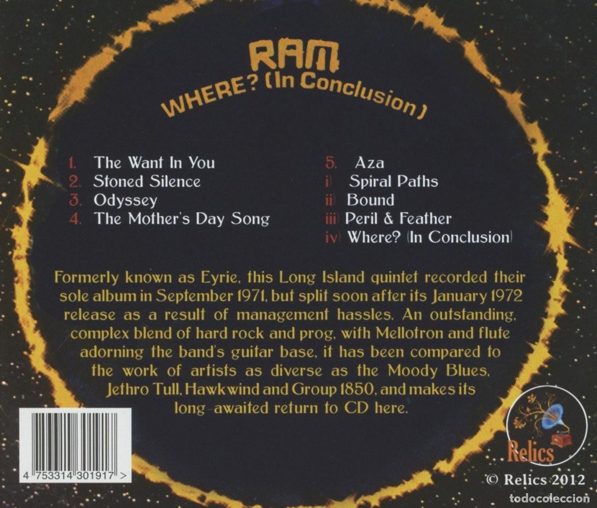CDs de m&uacute;sica: Ram &ndash; Where? (In Conclusion) - CD - Foto 2