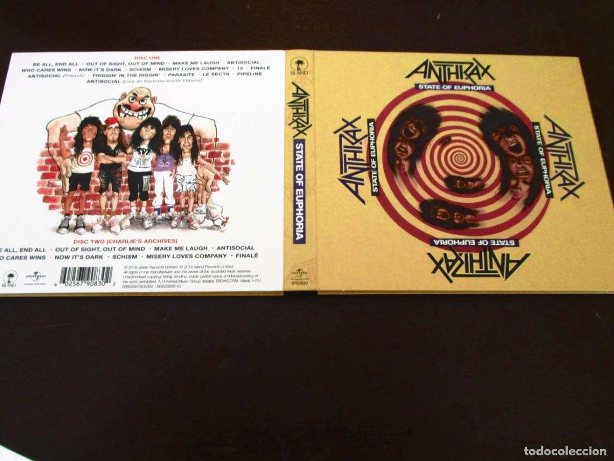 CDs de m&uacute;sica: ANTHRAX - 2 CD - STATE OF EUPHORIA - EDICION DIGIPACK - Foto 1