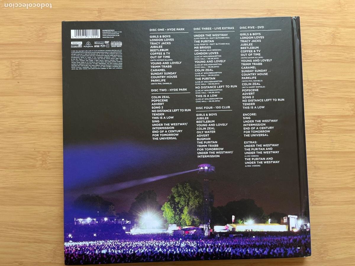 CDs de m&uacute;sica: BLUR. Parklive. (Box set 2012) - Foto 2