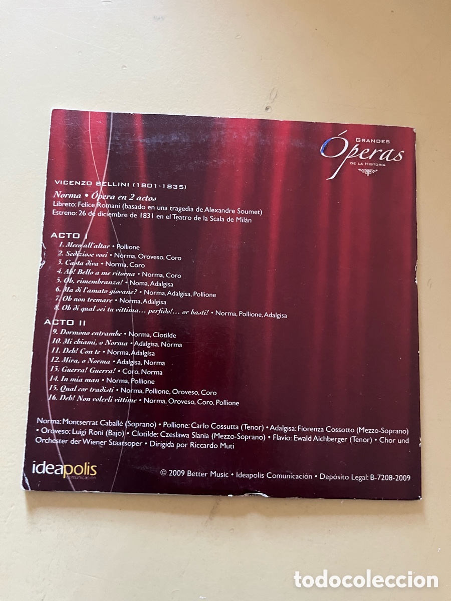 CDs de m&uacute;sica: Norma. Bellini CD. Grandes &Oacute;peras - Foto 2