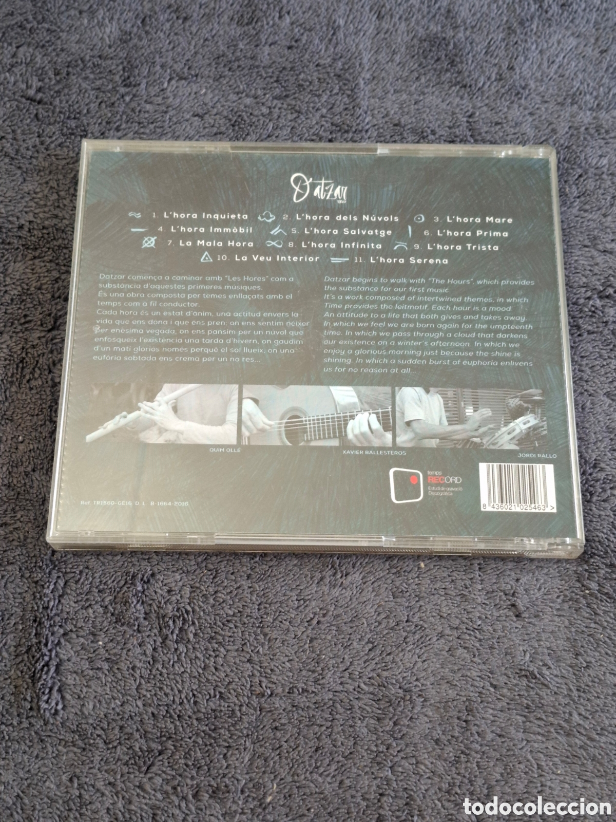 CDs de m&uacute;sica: CD42. Datzar Tr&iacute;o- Les Hores, Temps Record, 2016. - Foto 3