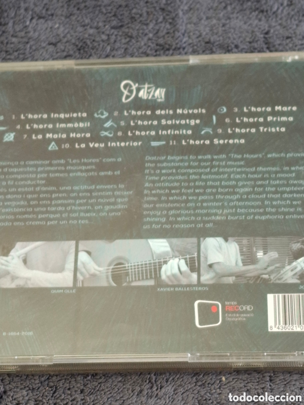 CDs de m&uacute;sica: CD42. Datzar Tr&iacute;o- Les Hores, Temps Record, 2016. - Foto 4