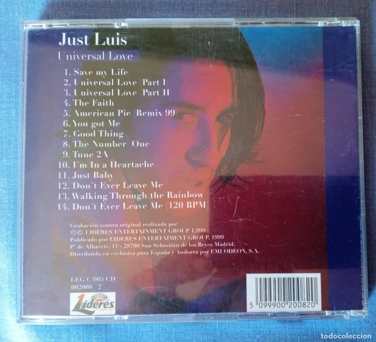 CDs de m&uacute;sica: JUST LUIS - UNIVERSAL LOVE - Foto 2