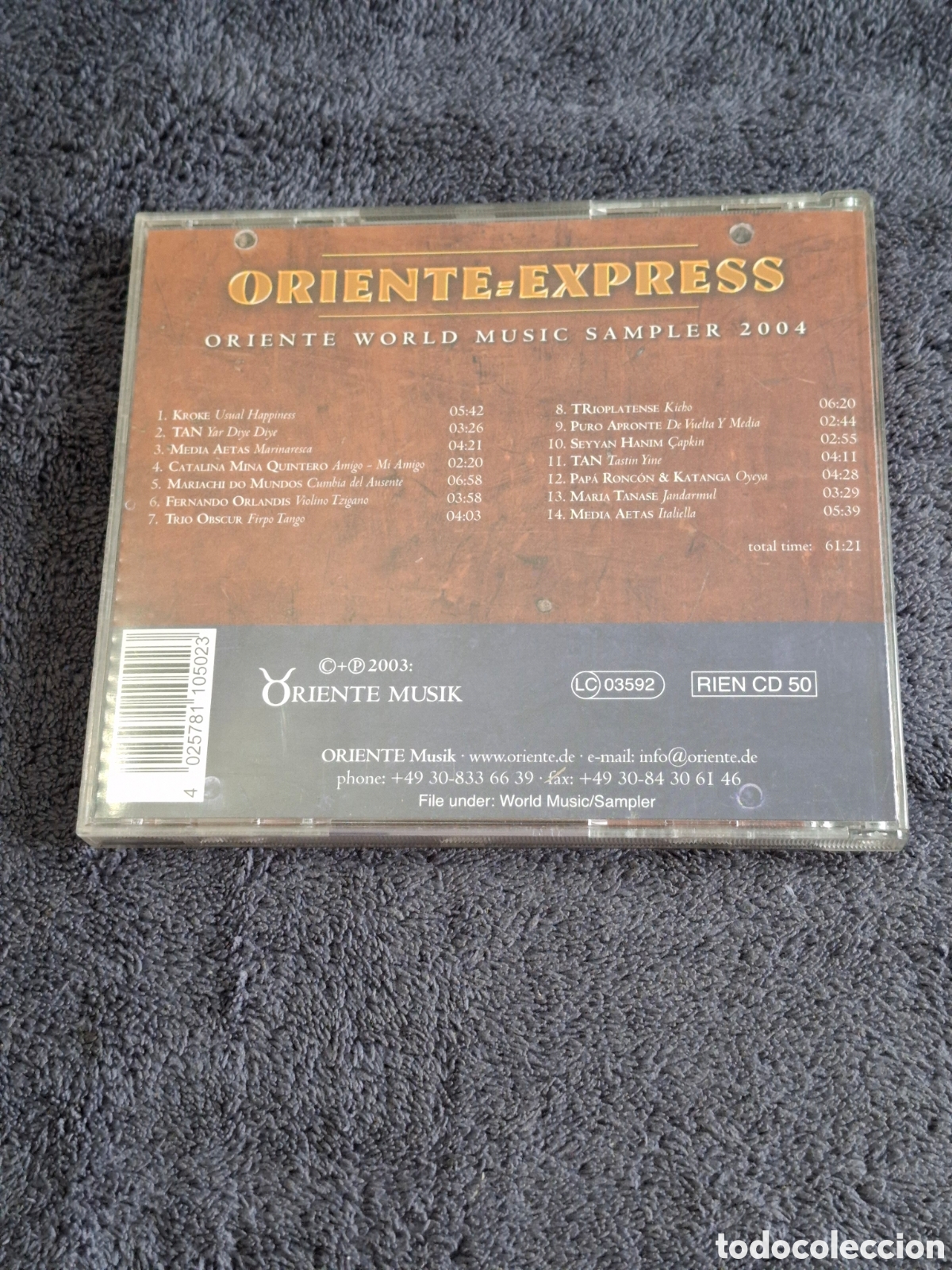 CDs de m&uacute;sica: CD44. Oriente Express - Oriente World Music Sampler 2004. - Foto 4