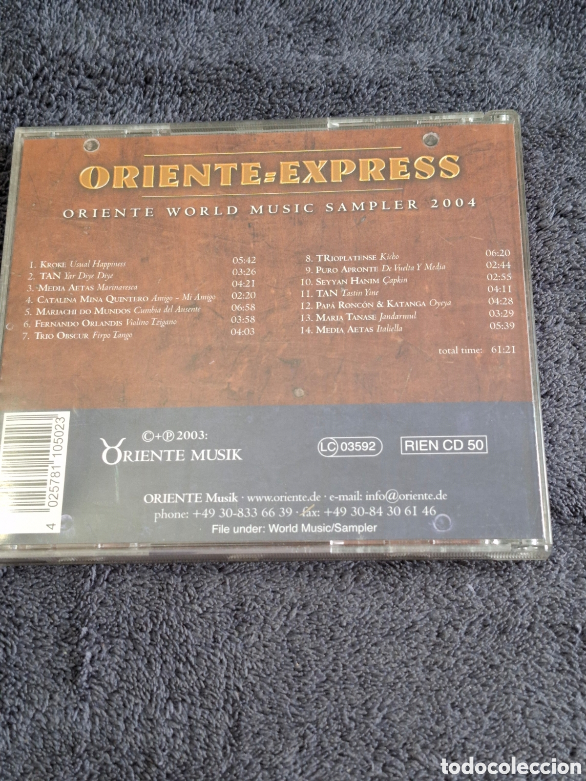 CDs de m&uacute;sica: CD44. Oriente Express - Oriente World Music Sampler 2004. - Foto 5