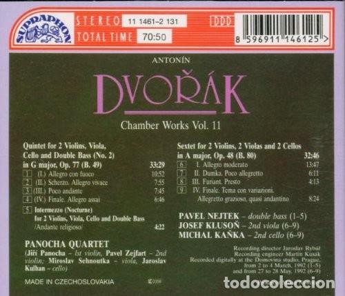 CDs de m&uacute;sica: Dvoř&aacute;k - Panocha Quartet - String Quintet No. 2 (CD) - Foto 2