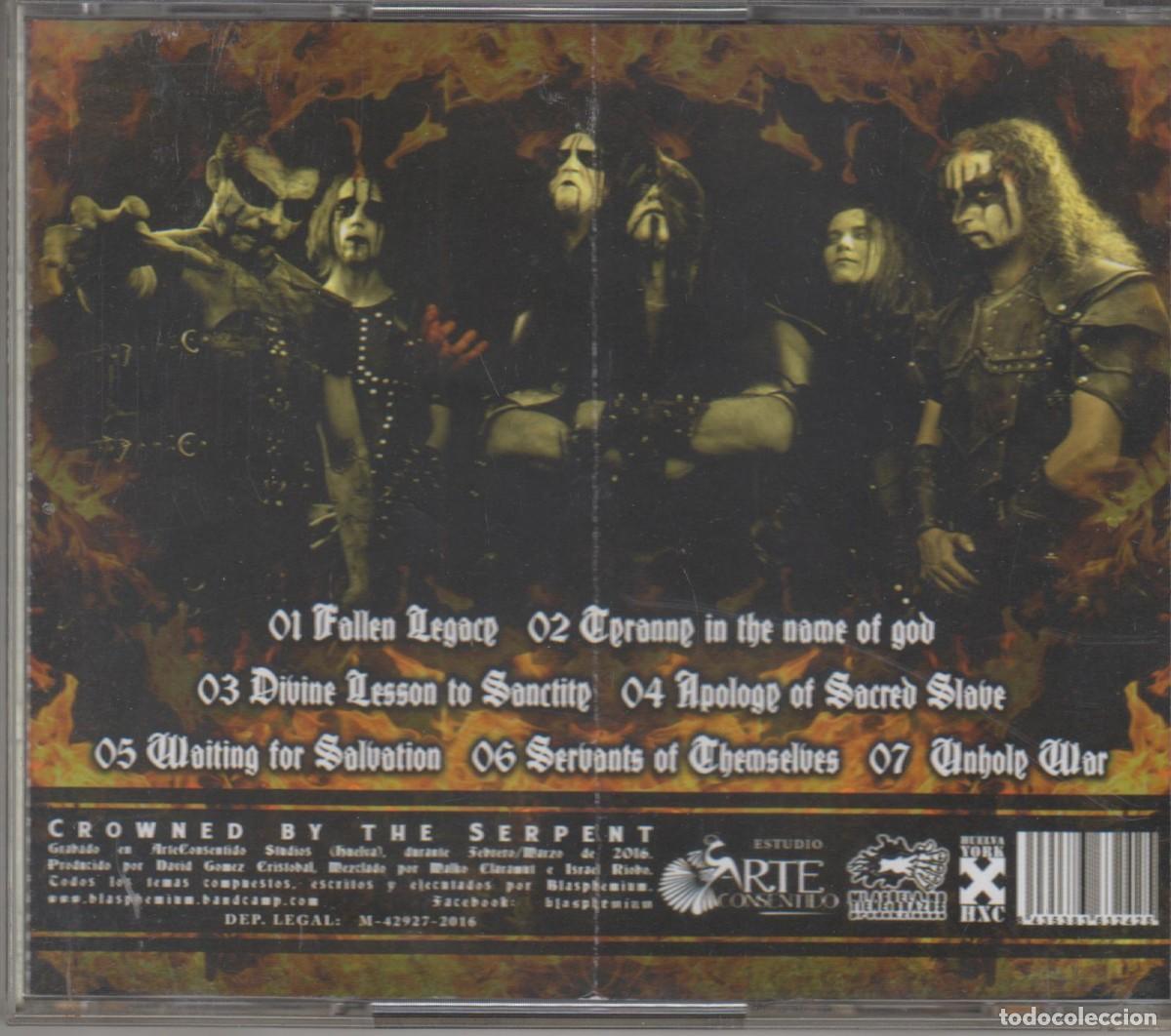 CDs de m&uacute;sica: Blasphemium &lrm;cd Crowned By The Serpent 2016 - Foto 2