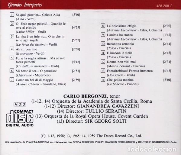 CDs de m&uacute;sica: Carlo Bergonzi - Arias - Foto 2