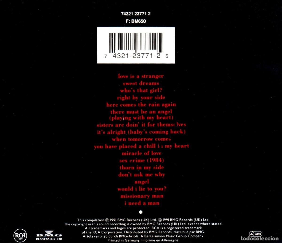 CDs de m&uacute;sica: �H1248 - [CD]. EURYTHMICS. GREATEST HITS. RECOPILATORIO. - Foto 2