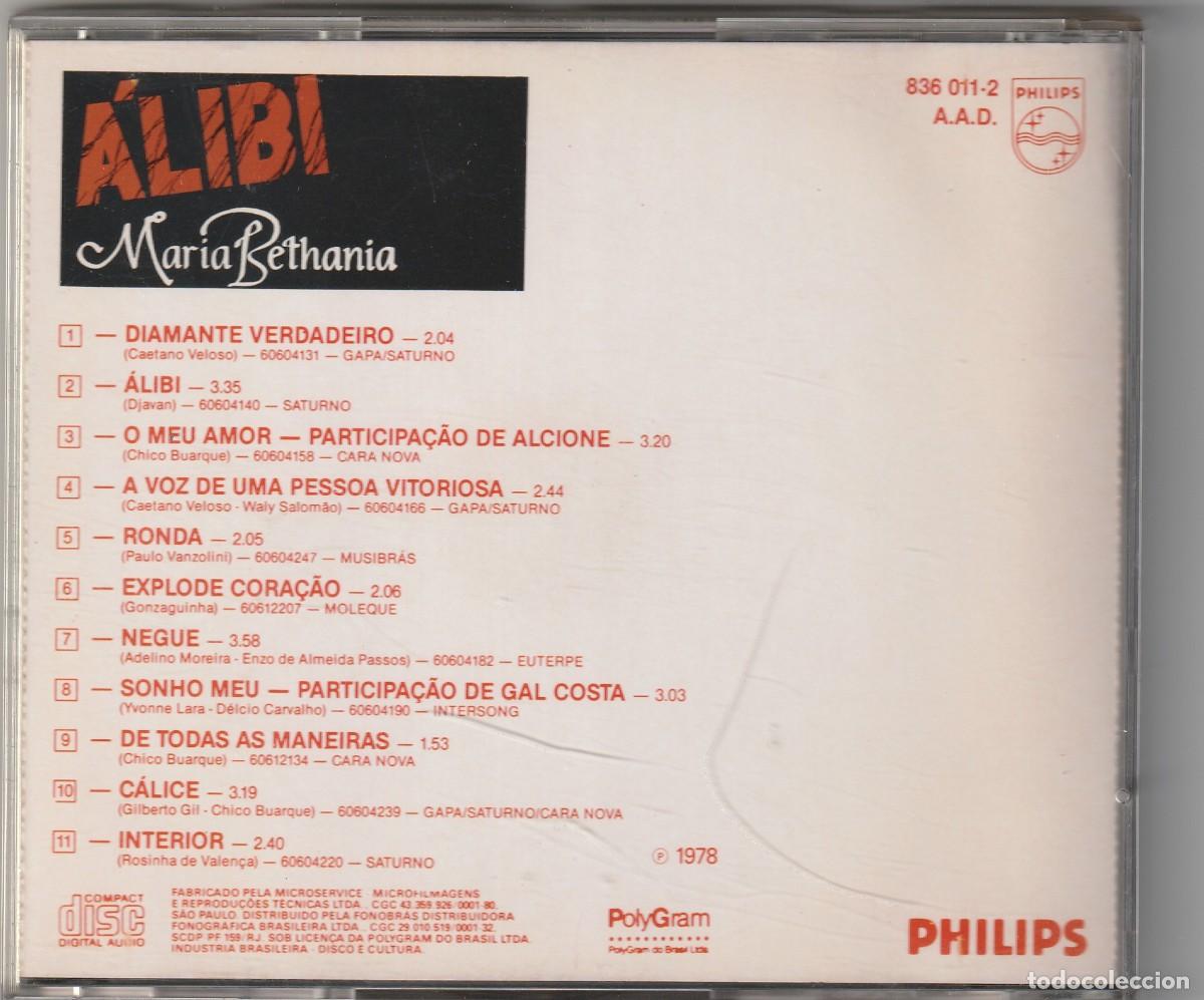 CDs de m&uacute;sica: MARIA BETHANIA - ALIBI (CD PHILIPS 1988) - Foto 2
