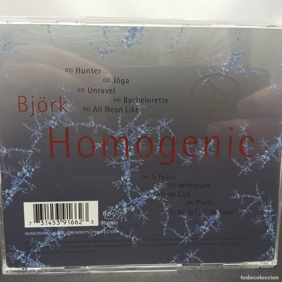 CDs de m&uacute;sica: BJORK, HOMOGENIC. CD - Foto 2