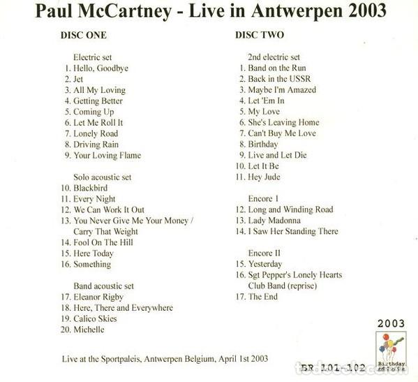 CDs de m&uacute;sica: Paul McCartney - Live in Antwerpen 2003 (2 CD) - Foto 2