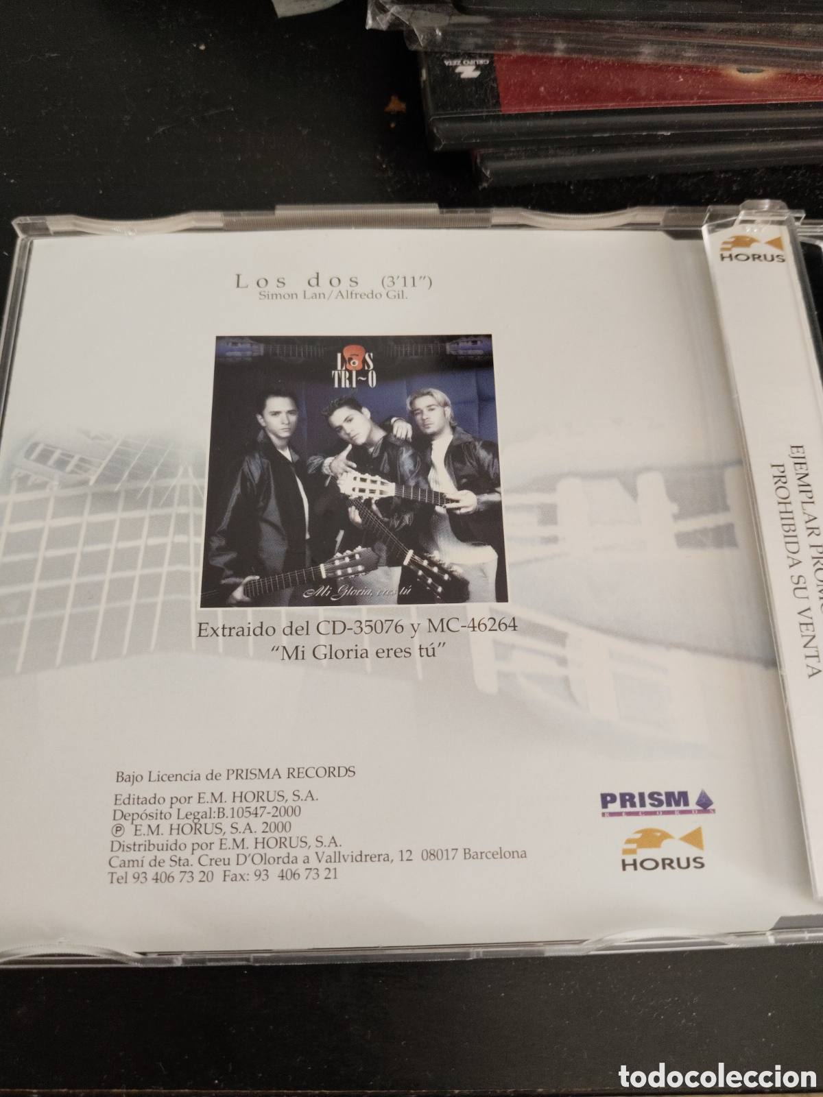 CDs de m&uacute;sica: Los Tri-o&nbsp;&ndash;&nbsp;Los Dos. Cd single promo 2000 Espa&ntilde;a - Foto 3