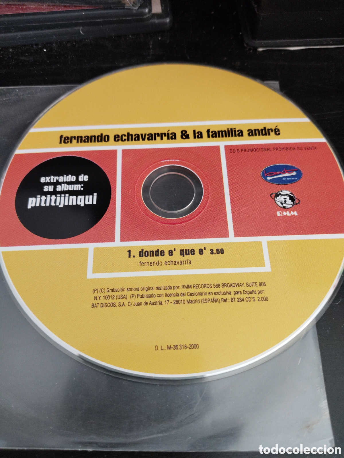 CDs de m&uacute;sica: Fernando Echavarria&nbsp;&ndash;&nbsp;Donde e&acute;Que e. Cd single 2000 Espa&ntilde;a - Foto 1