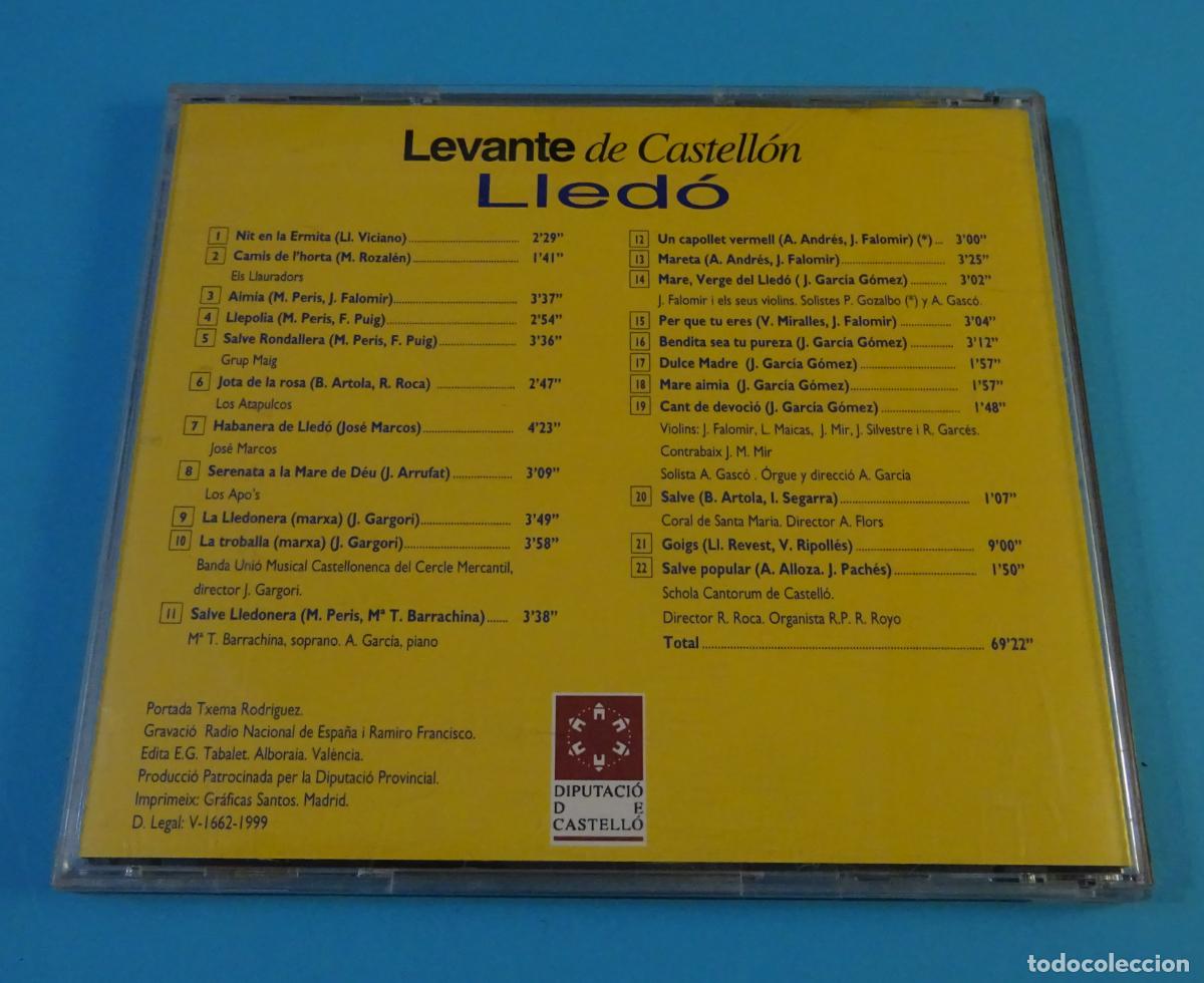 CDs de m&uacute;sica: LLED&Oacute;. CD TABALET, 1999 - Foto 3