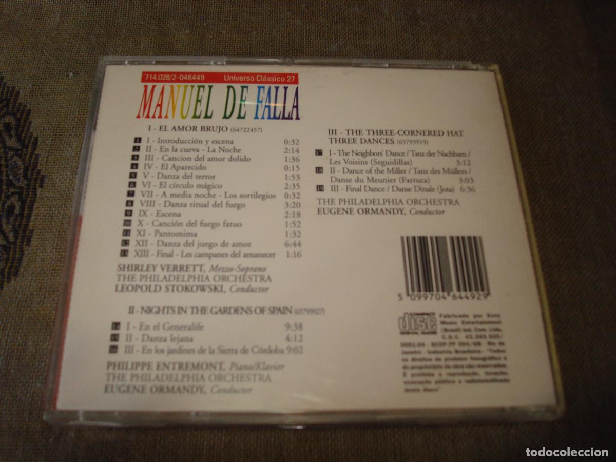 CDs de m&uacute;sica: MANUEL DE FALLA. AMOR BRUJO Y OTRAS. CD. IMPECABLE - Foto 2