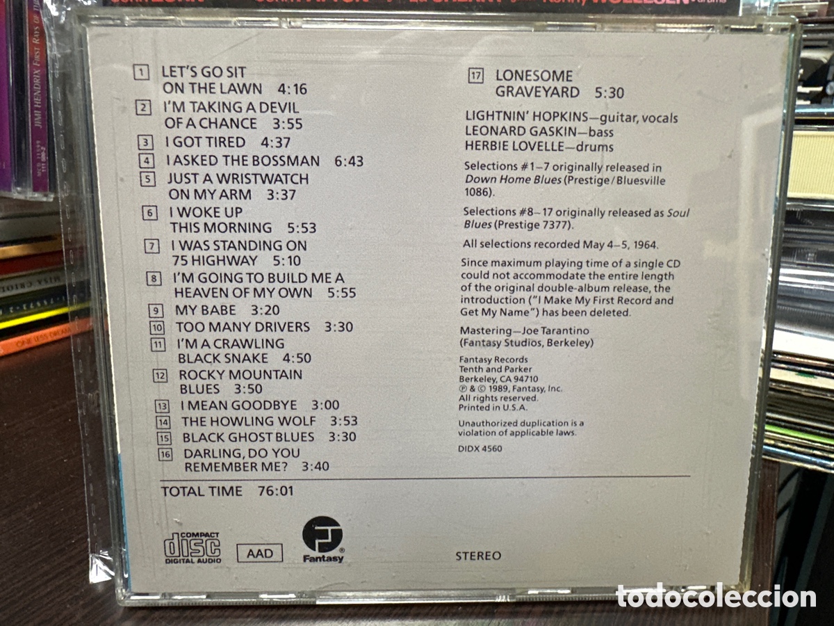 CDs de m&uacute;sica: Lightnin Hopkins - Double Blues (CD) - Foto 2