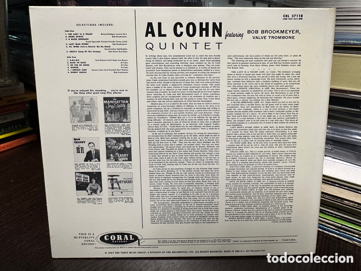 CDs de m&uacute;sica: Al Cohn Quintet Featuring Bob Brookmeyer (CD) - Foto 2