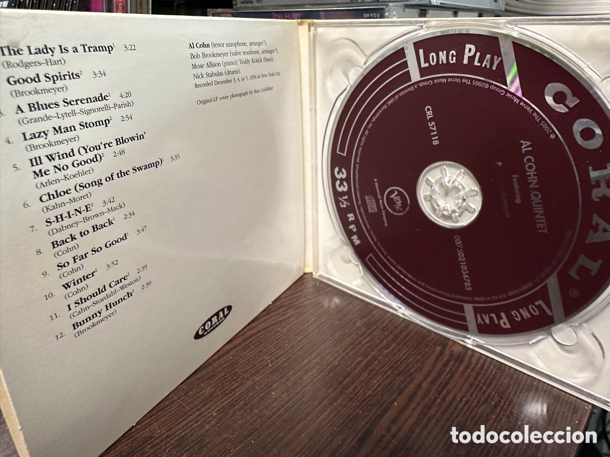 CDs de m&uacute;sica: Al Cohn Quintet Featuring Bob Brookmeyer (CD) - Foto 3