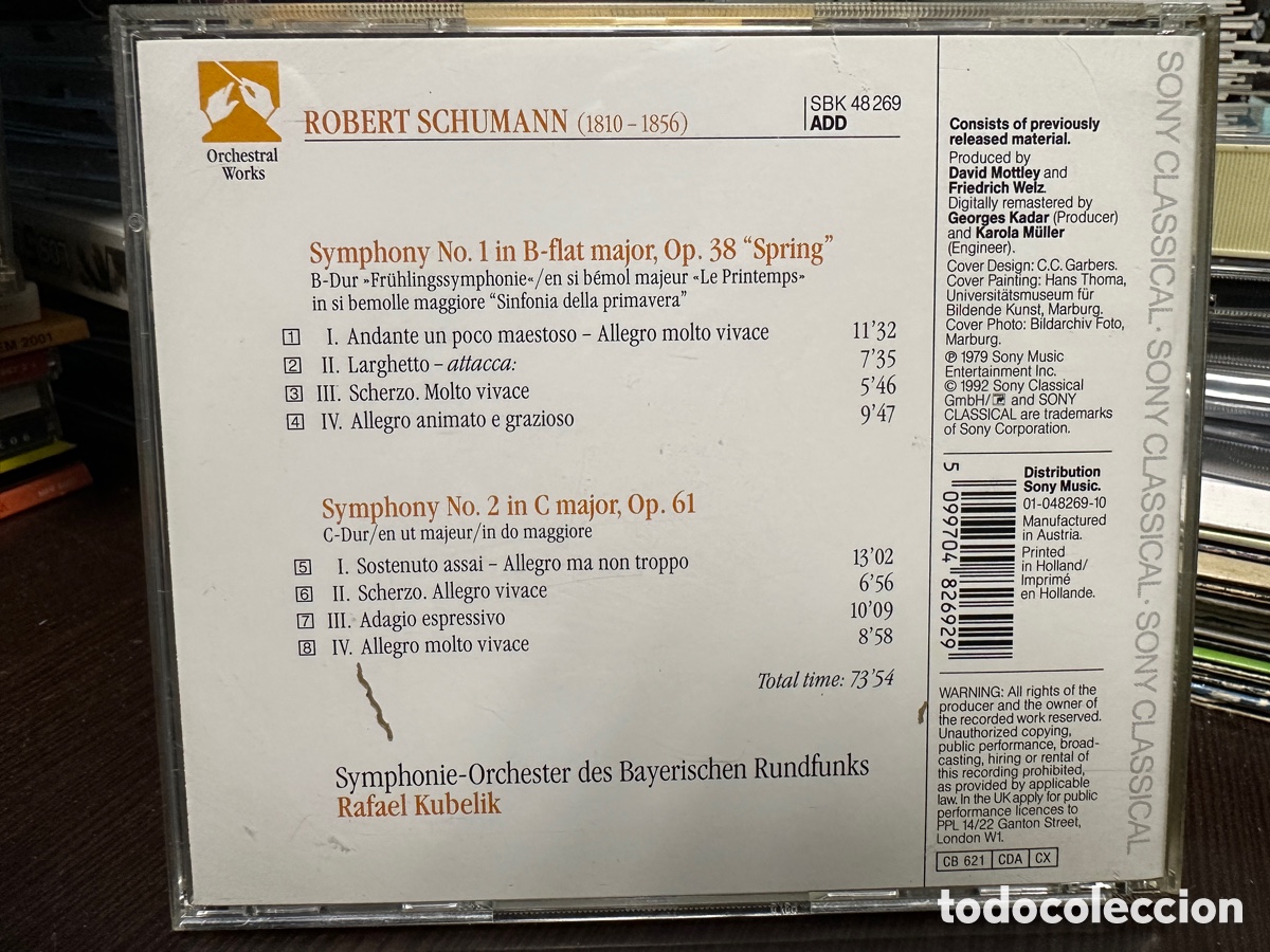 CDs de m&uacute;sica: Schumann - Rafael Kubelik - Symphony No. 1 & 2 (CD) - Foto 2