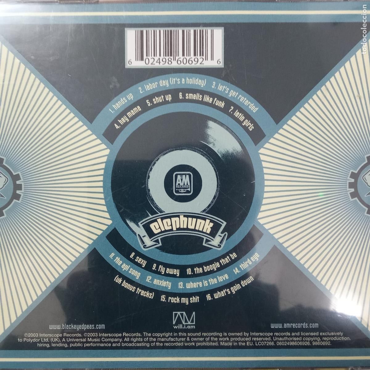 CDs de m&uacute;sica: THE BLACK EYED PEAS, ELEPHUNK. CD - Foto 2