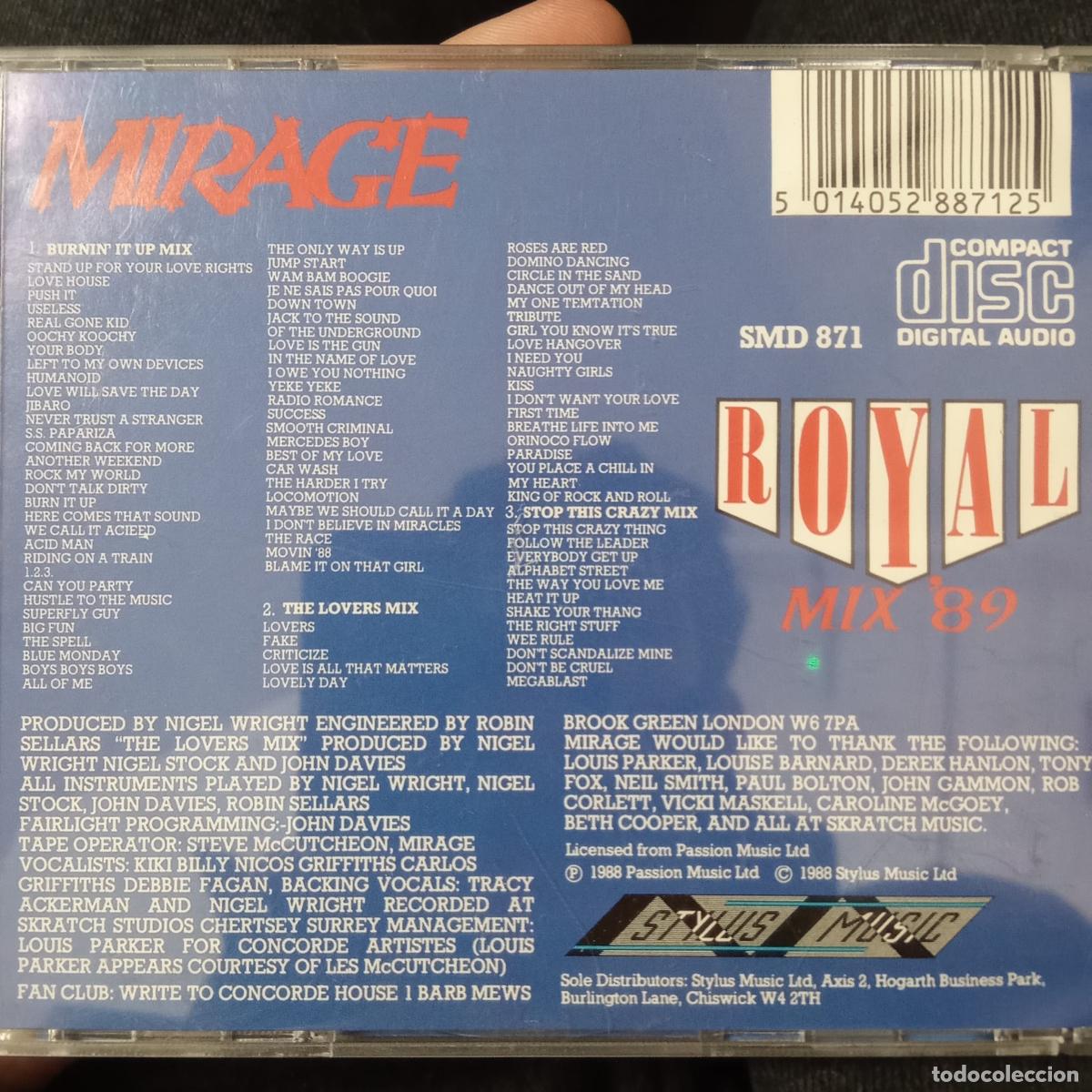 CDs de m&uacute;sica: MIRAGE, Royal Mix 89. CD - Foto 2